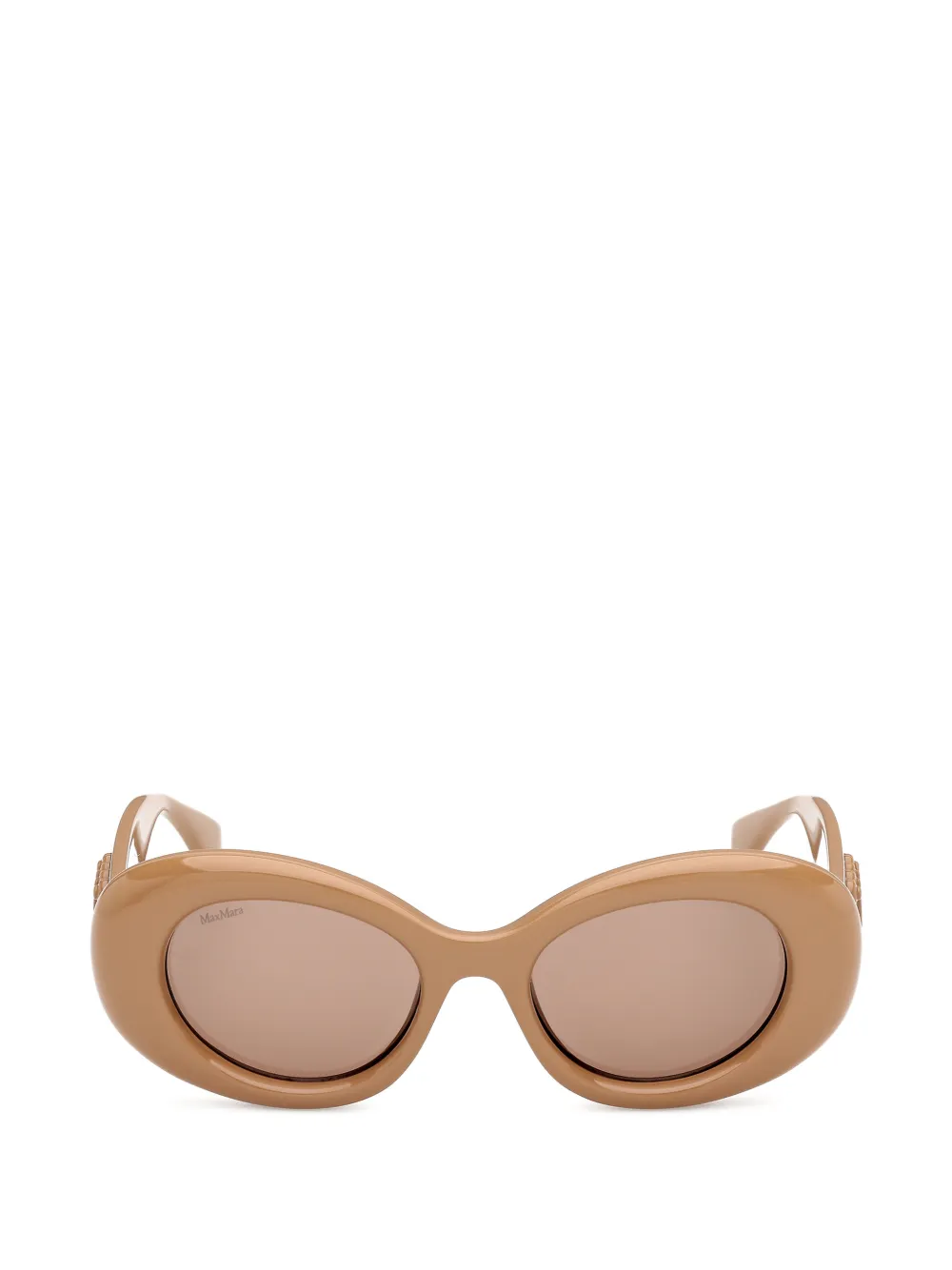 Max Mara logo-plaque oval-frame sunglasses - Toni neutri