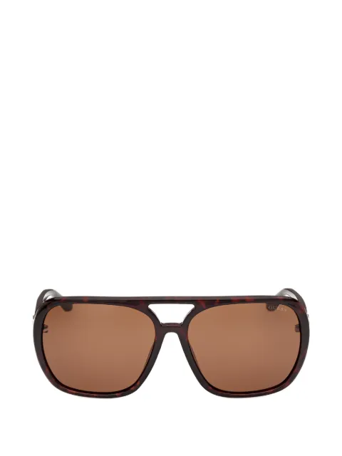 GUESS EYEWEAR tortoiseshell-effect pilot-frame sunglasses