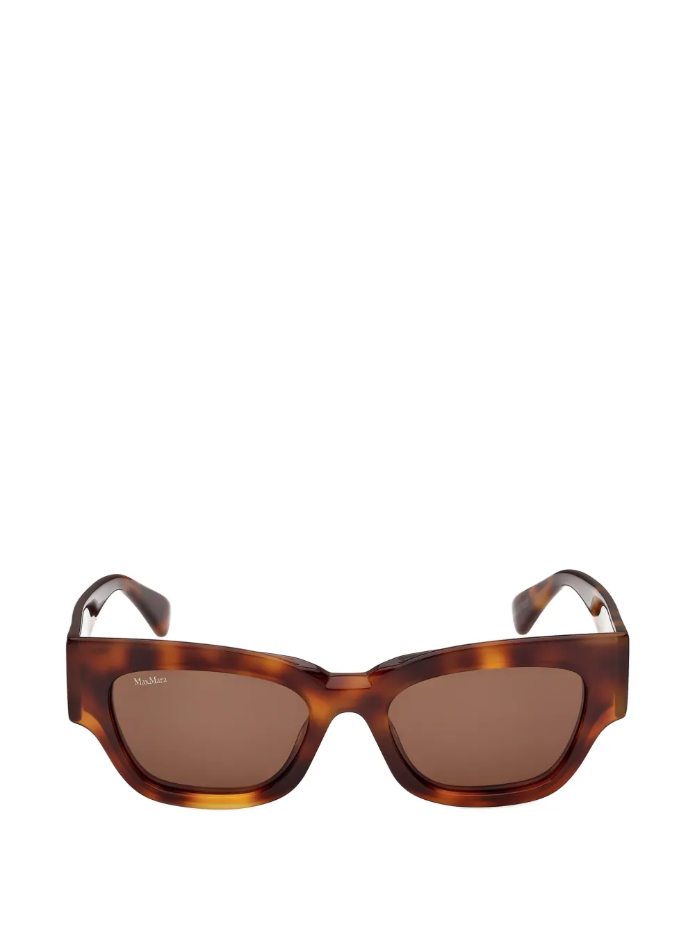 Max Mara tortoiseshell-effect geometric-frame sunglasses - Marrone