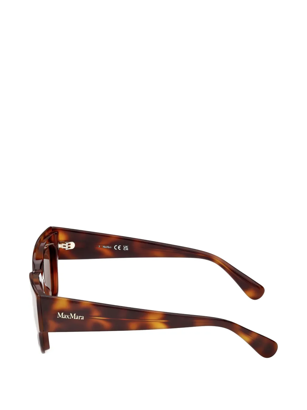 Max Mara Eyewear Zonnebril met geometrisch montuur met schildpadschild design Bruin