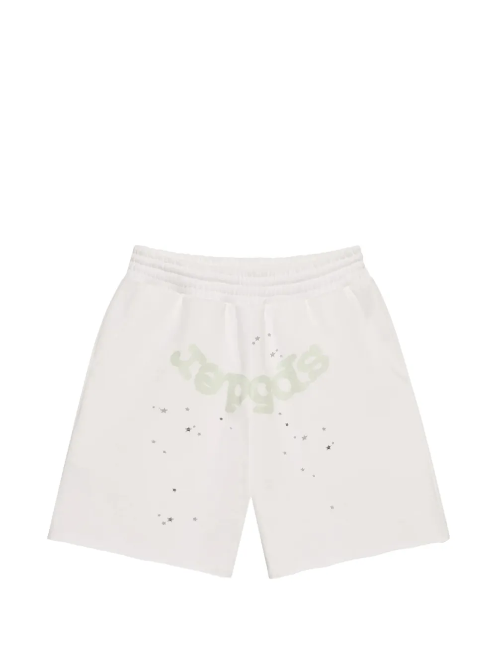 SP5DER logo-print star-motif shorts - Weiß