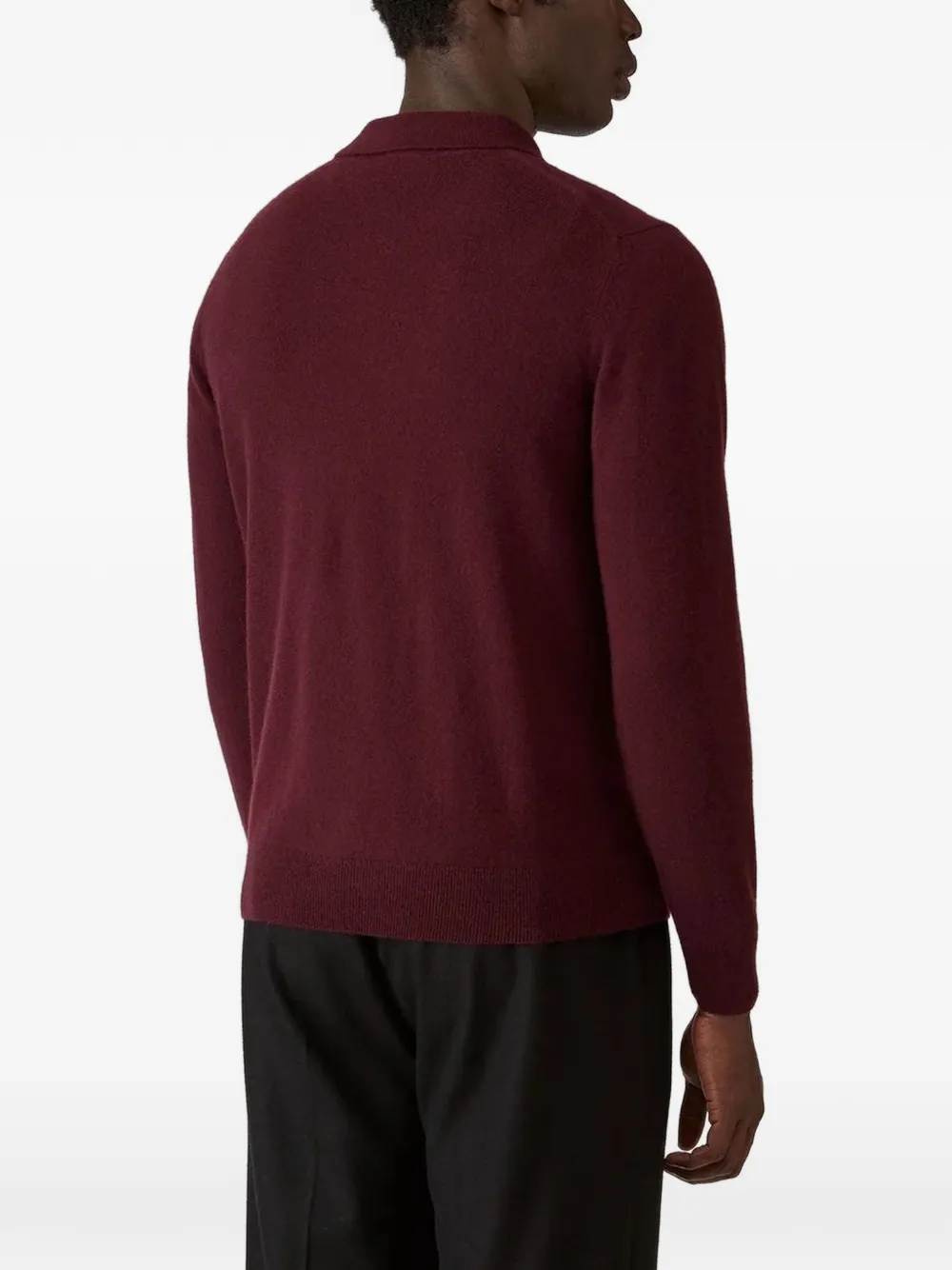 Sunspel cashmere knitted polo shirt Rood