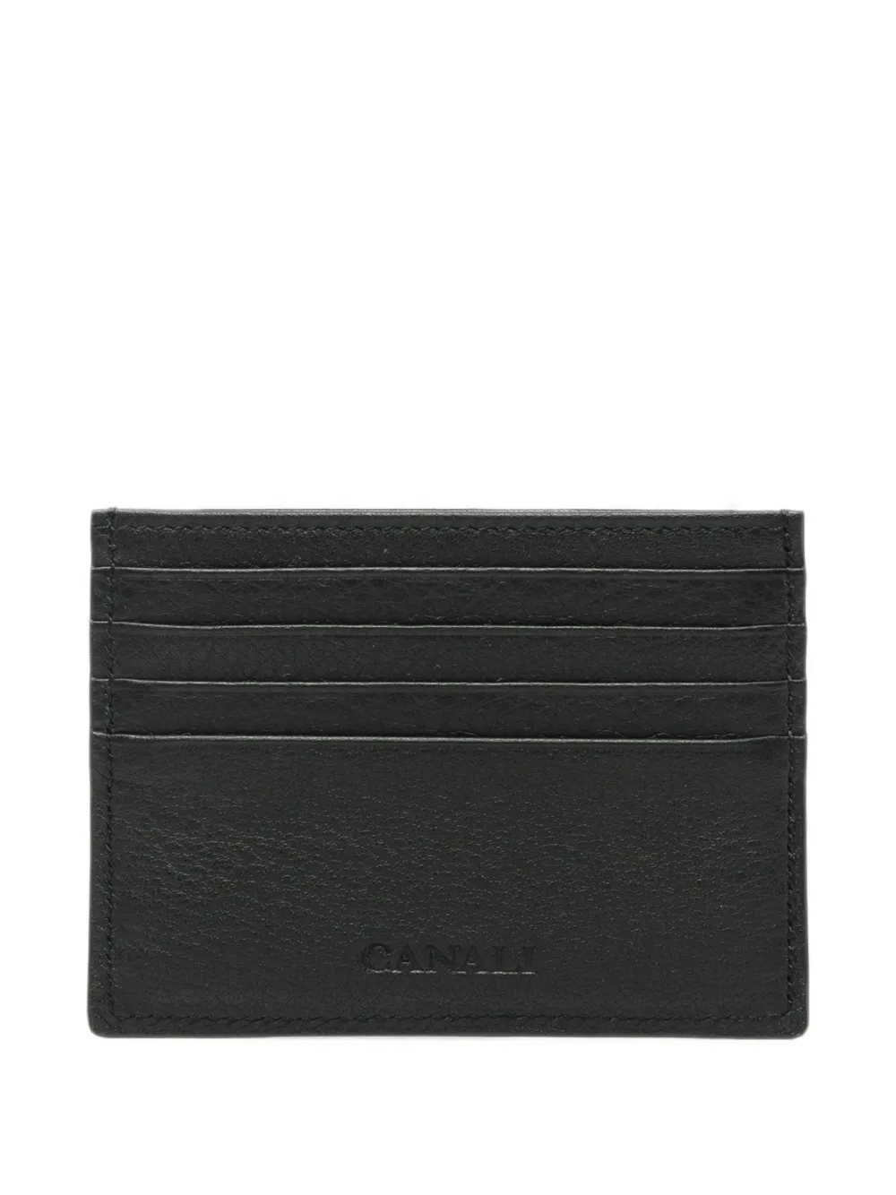 Canali 디보스드 로고 레더 카드홀더 | 블랙 | Image 1
