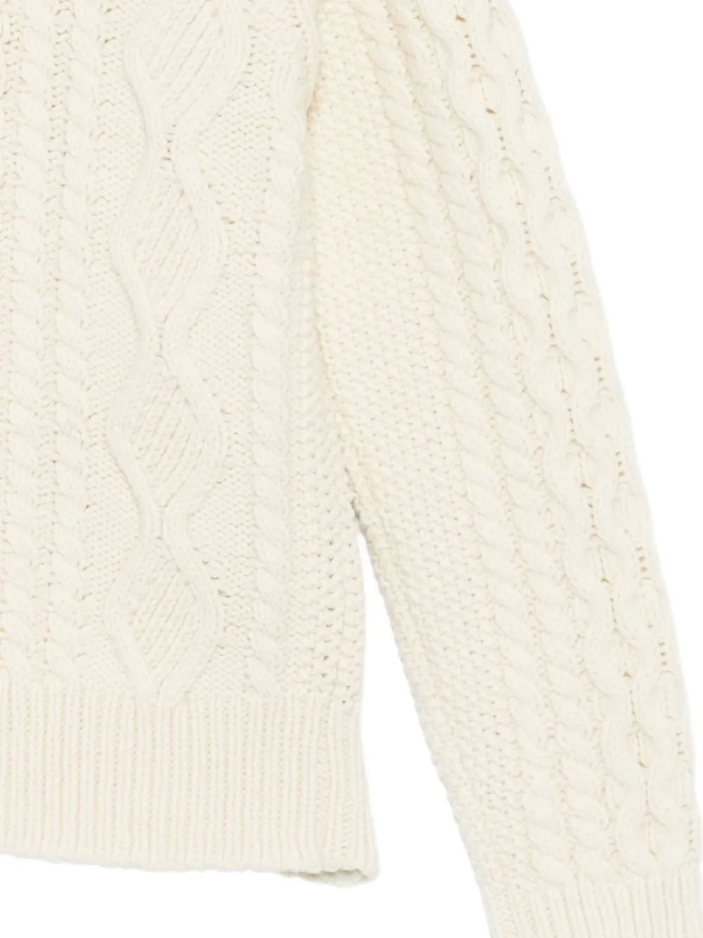Baracuta Aran mock-neck sweater Wit