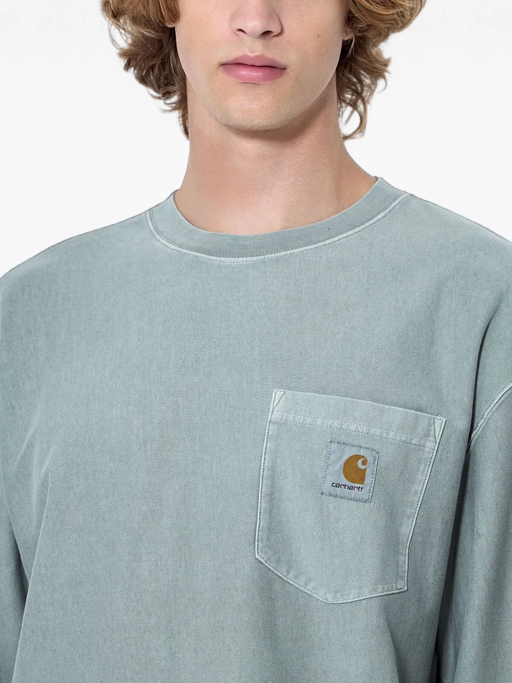 Carhartt WIP T-shirt met lange mouwen en zak Groen