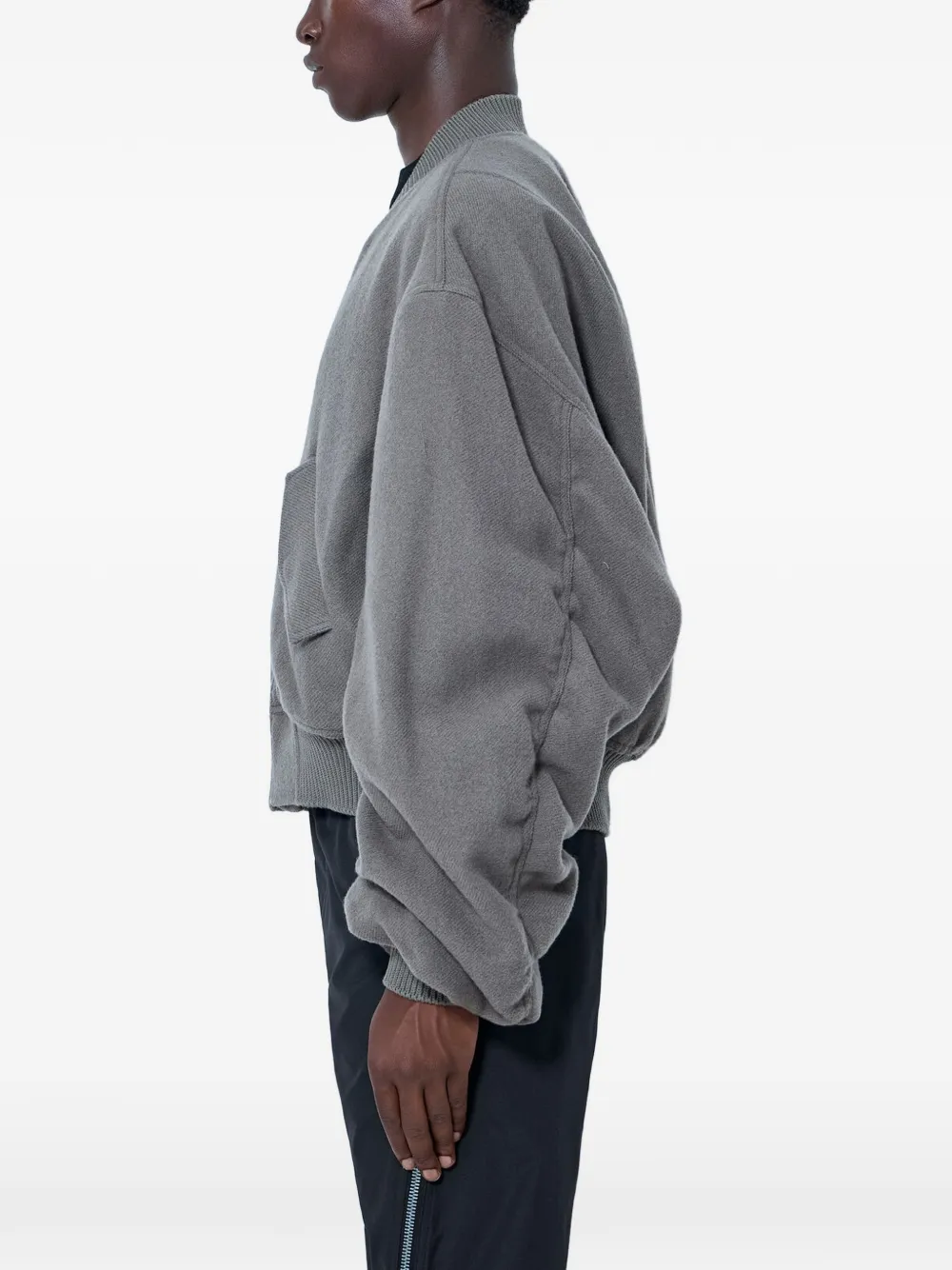 Rick Owens Secchia Flight wollen jack Grijs
