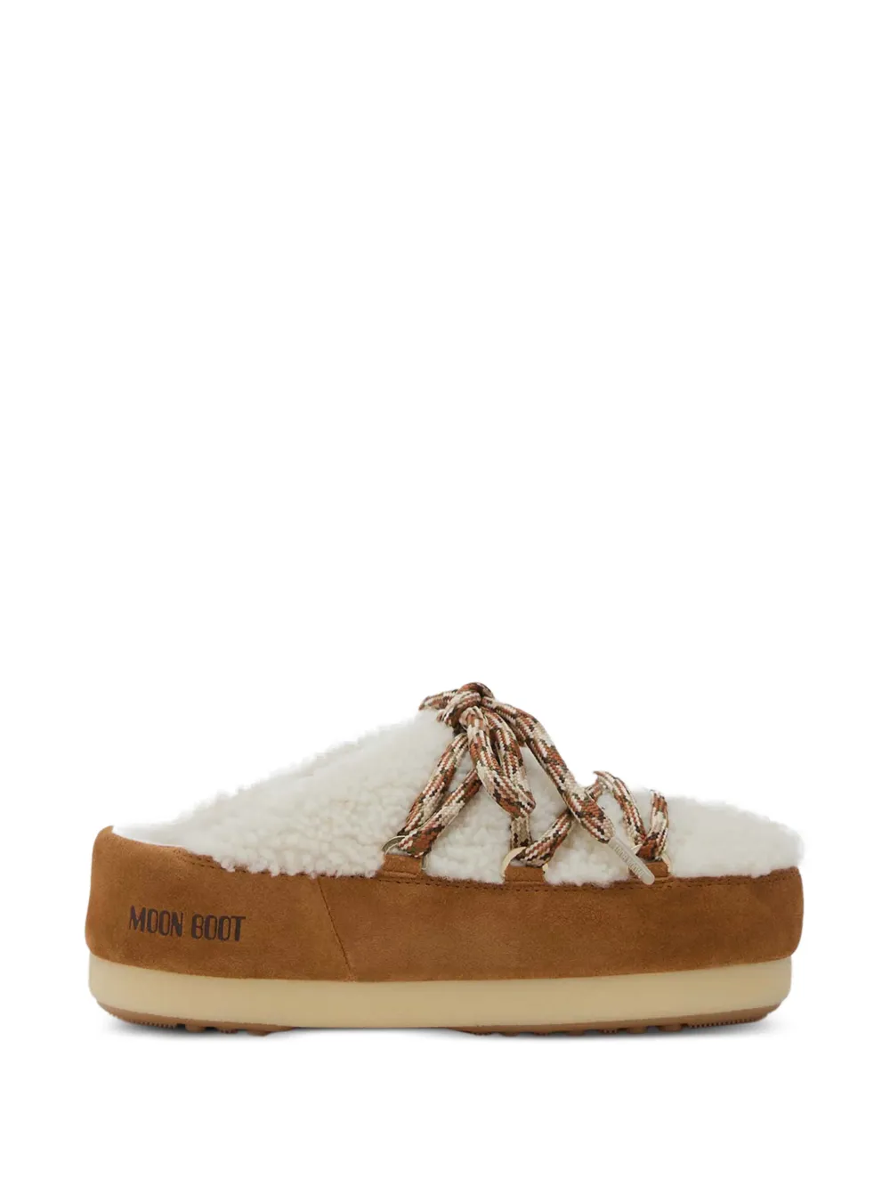 Moon Boot shearling-trim lace-up sandals