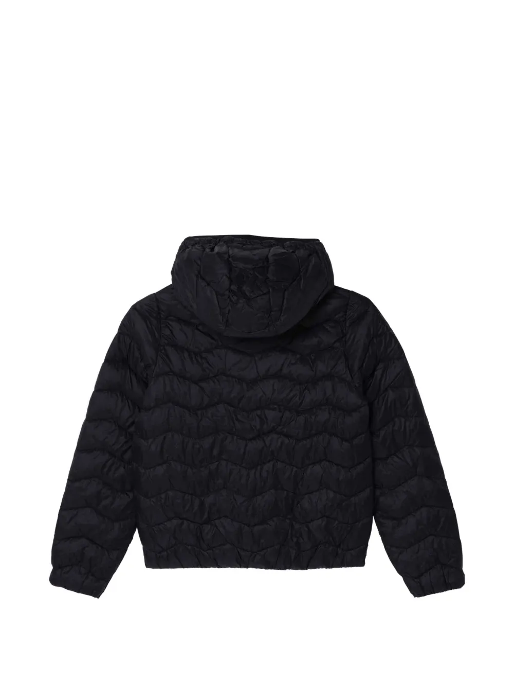 K Way Kids quilted hooded jacket Zwart