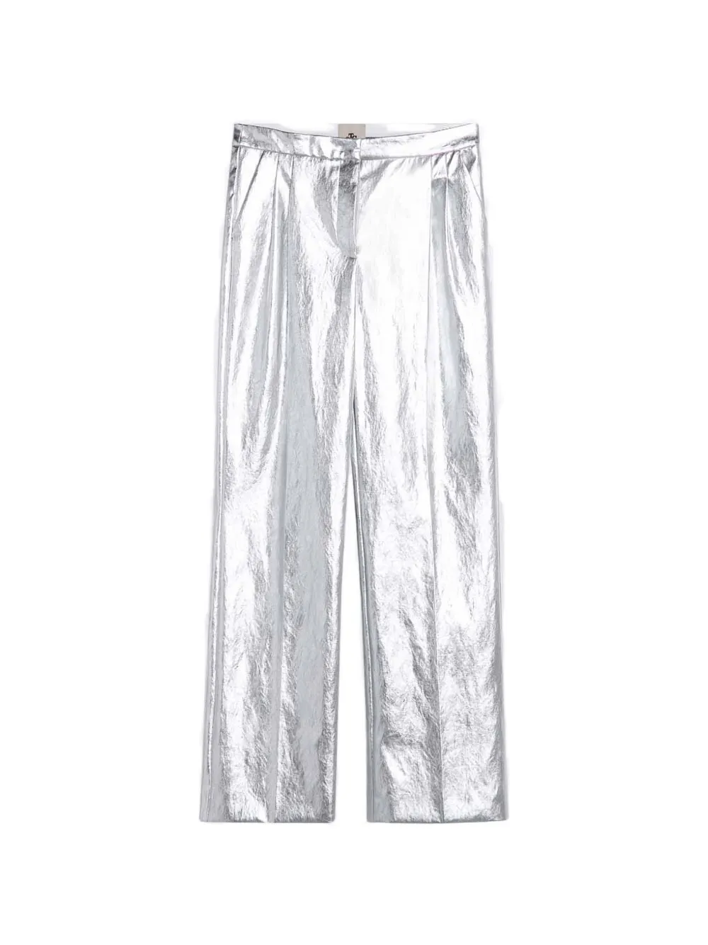 The Garment metallic-effect pleated trousers