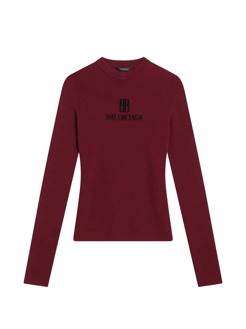 Balenciaga logo-embroidered ribbed-knit sweater