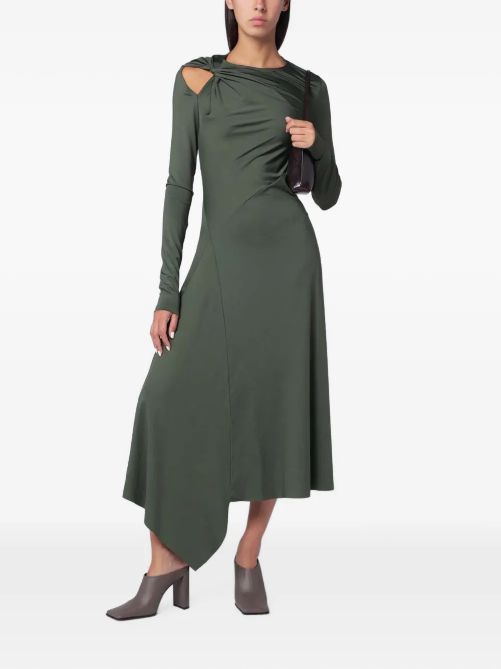 Victoria Beckham asymmetric twist-detail dress