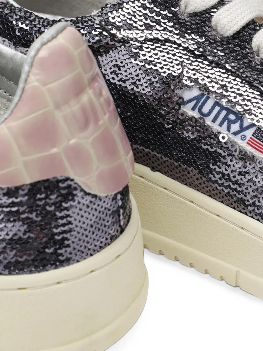 Autry Dallas sequin-embellished sneakers Zilver