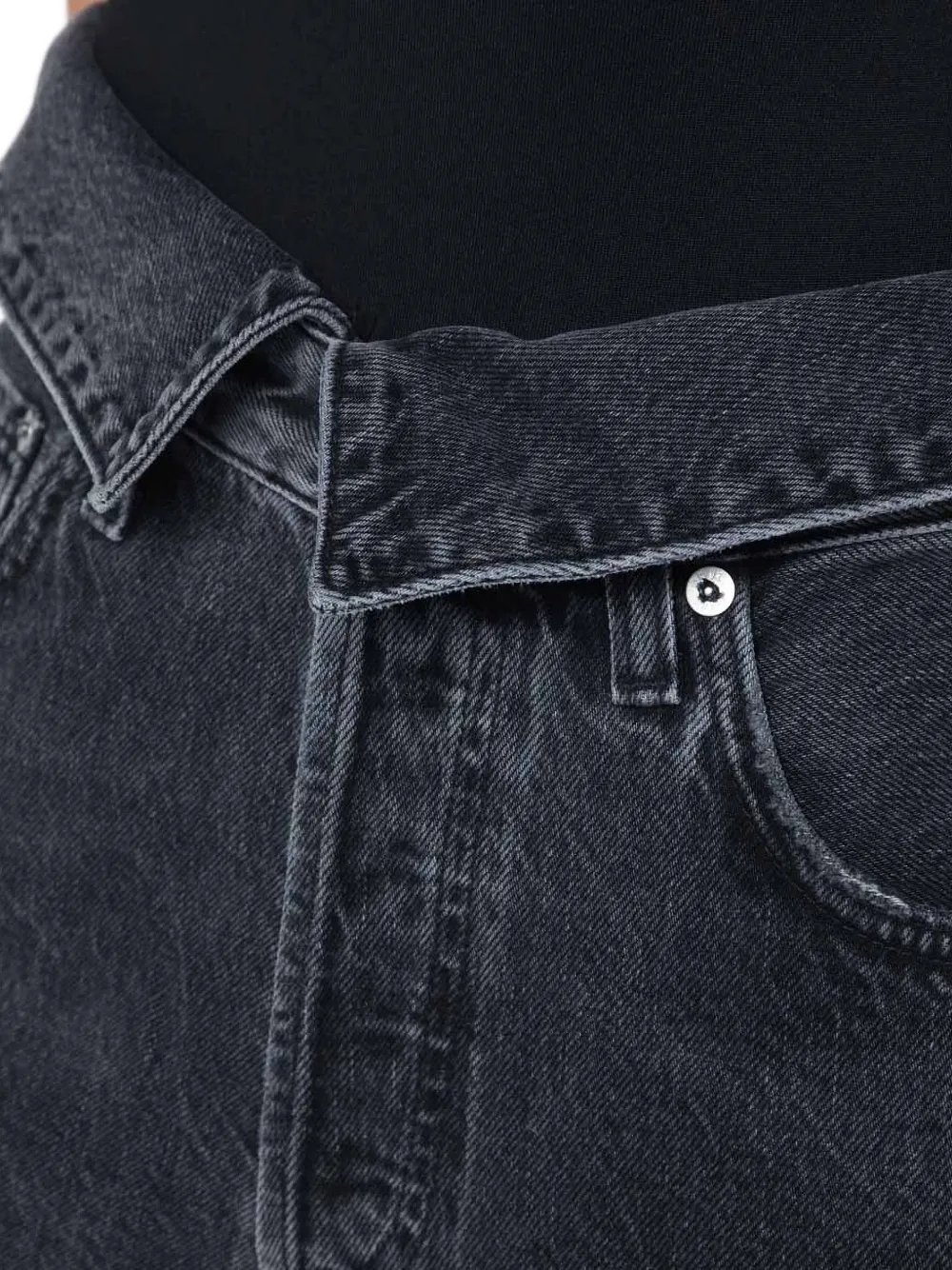 AGOLDE Echo fold-over straight-leg jeans Grijs