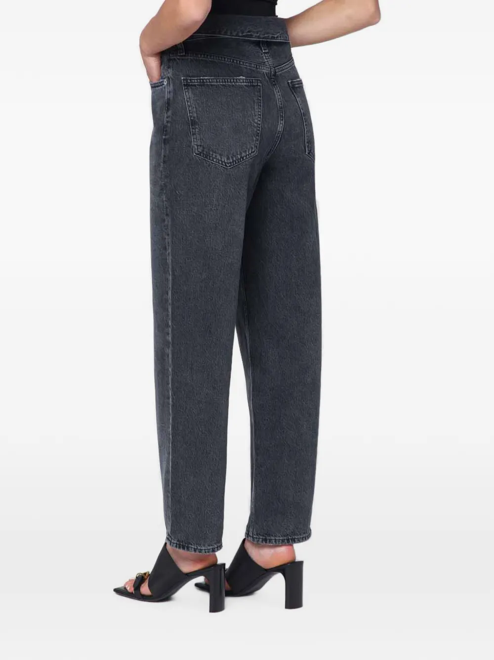 AGOLDE Echo fold-over straight-leg jeans Grijs