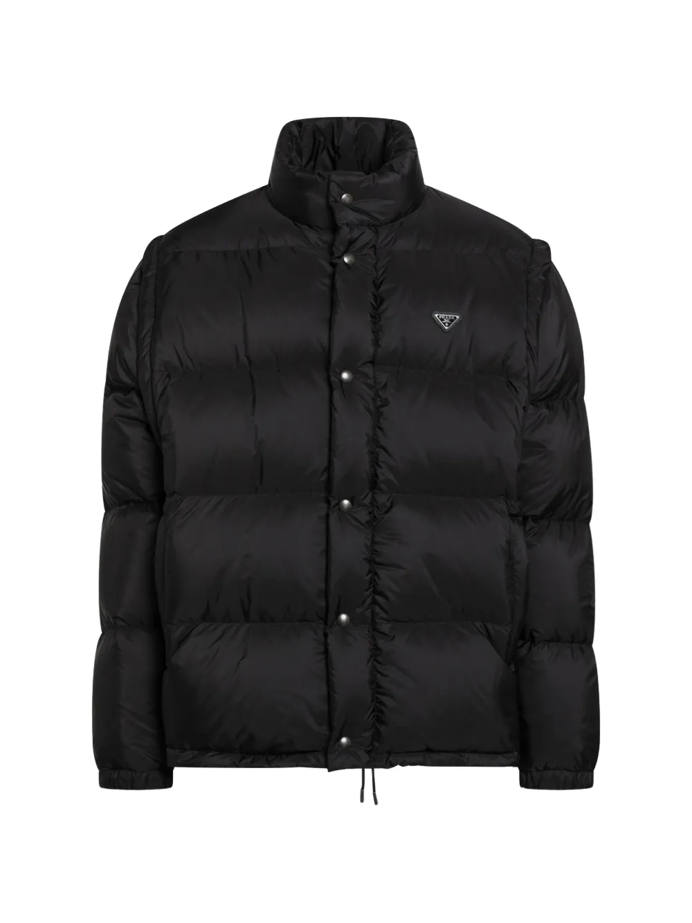 Prada quilted logo-plaque puffer jacket - Nero