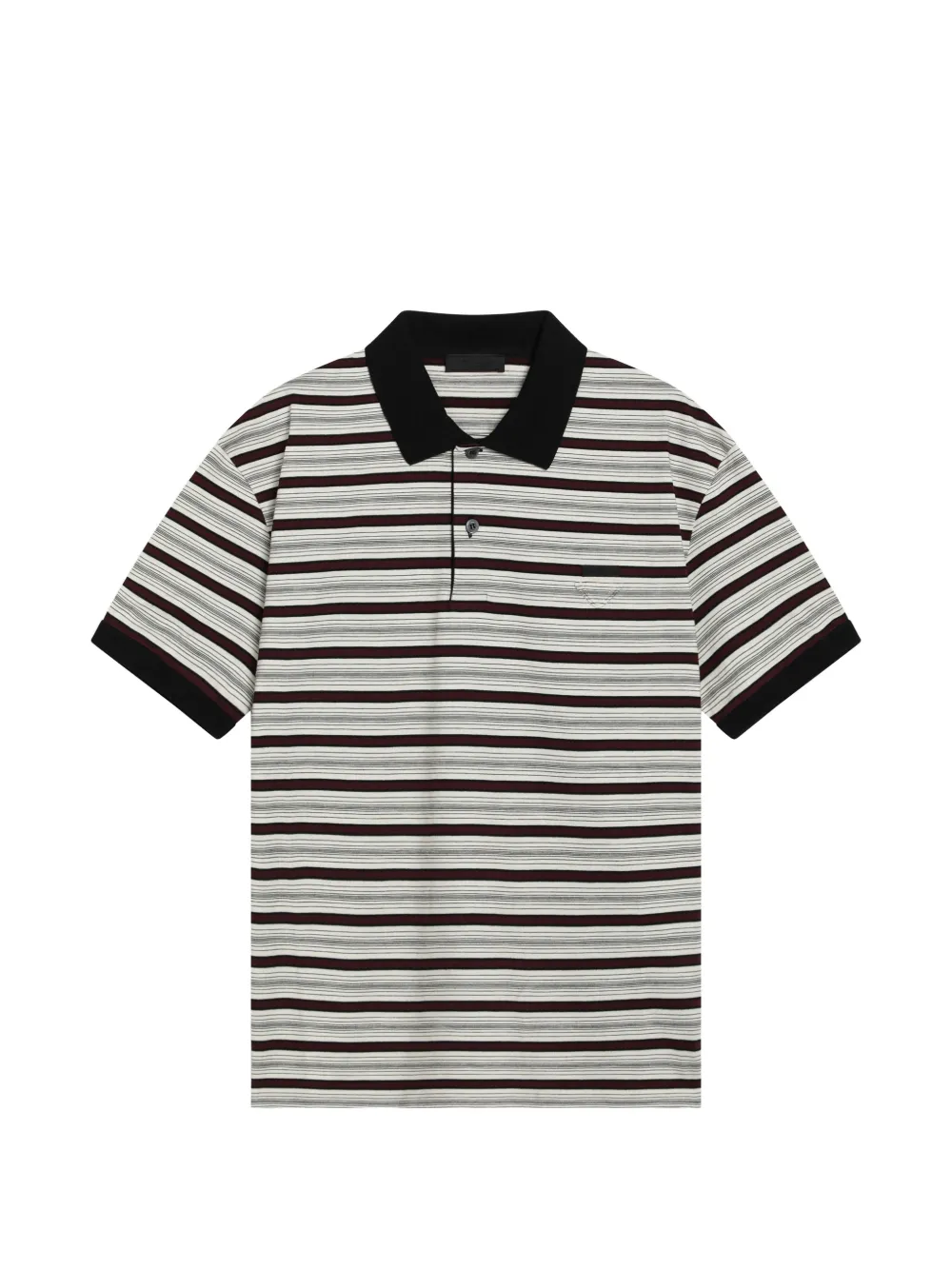 Prada striped short-sleeve polo shirt - Tons neutres Prada striped short-sleeve polo shirt - Tons neutres