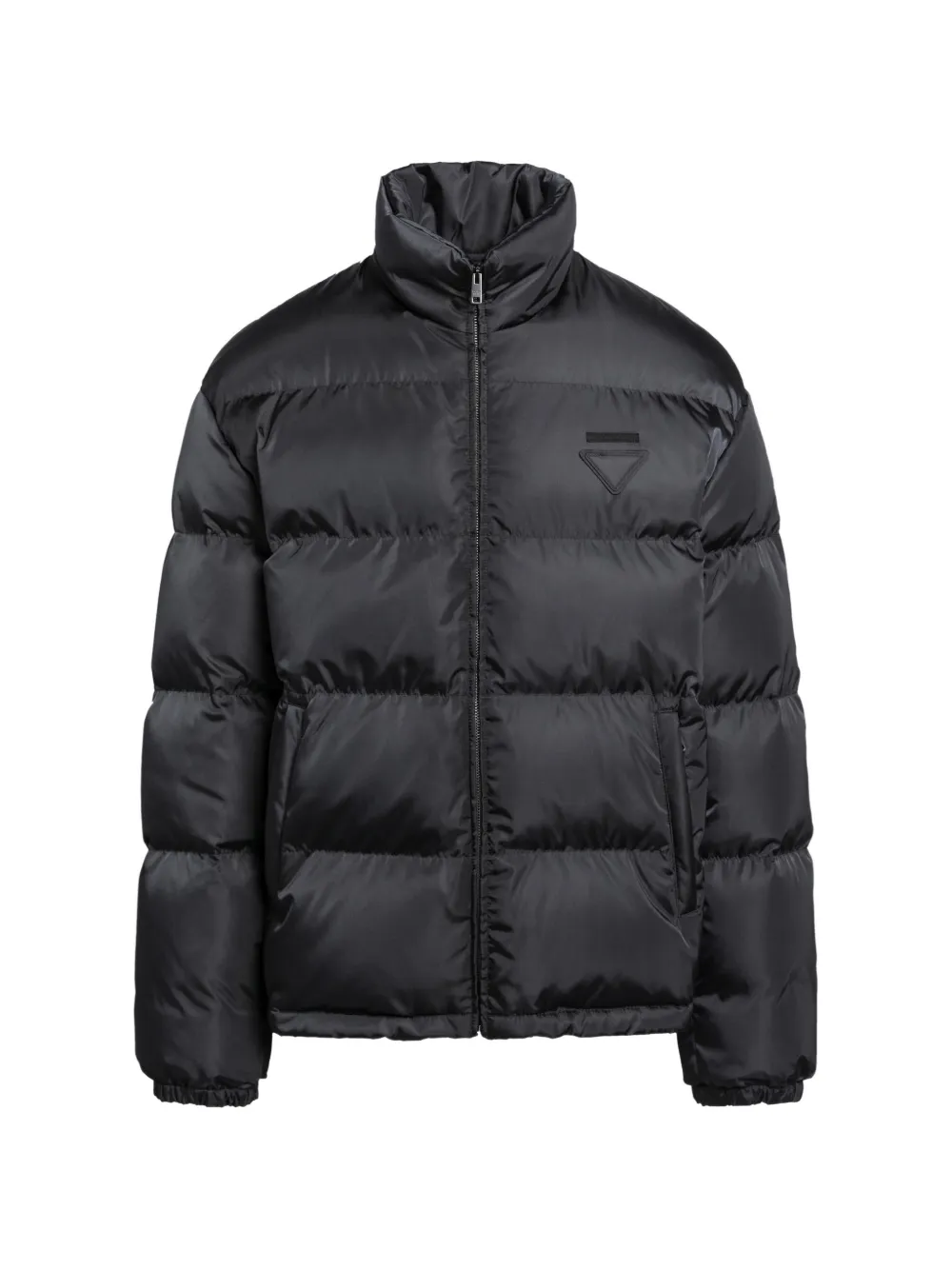 Prada quilted logo-patch puffer jacket - Nero