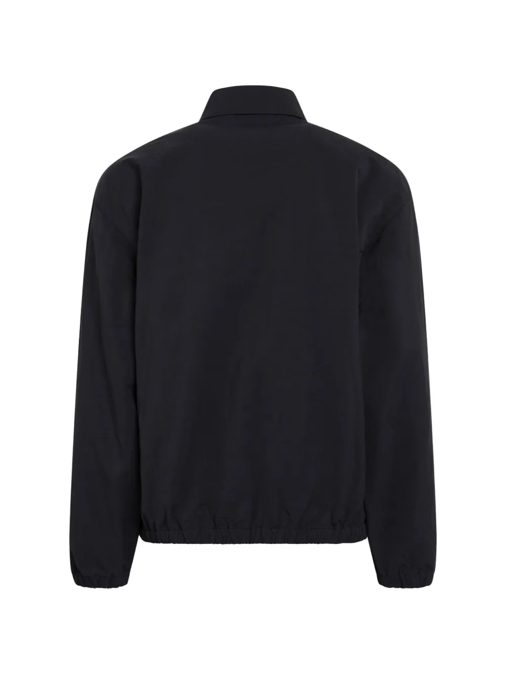 Prada logo-plaque zip-up jacket Zwart