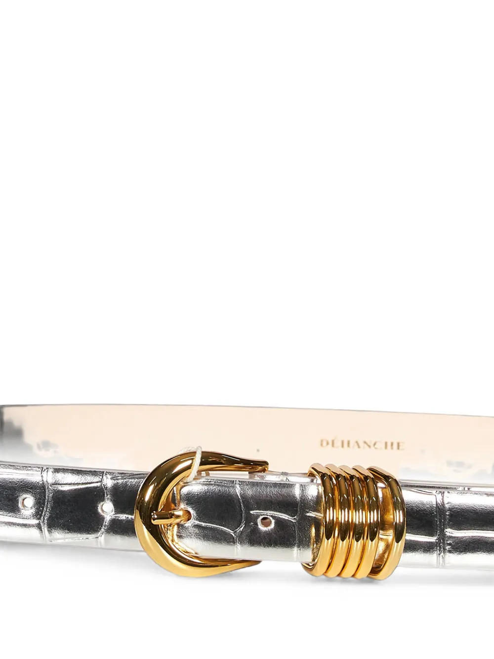 Déhanche Hollyhock riem met krokodillen-effect Zilver