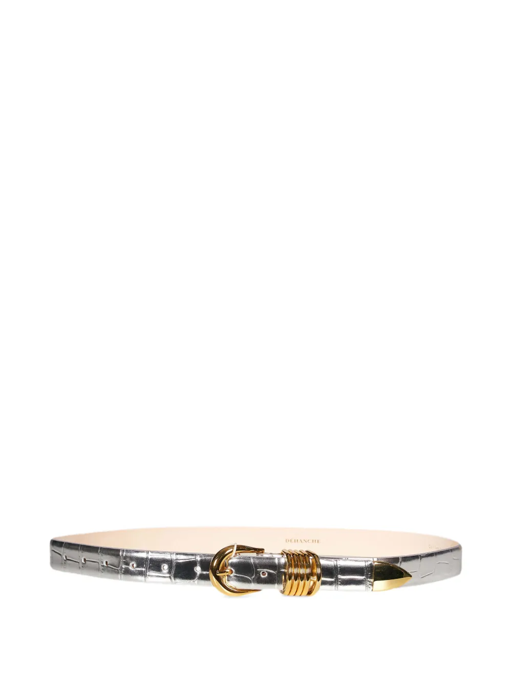 Déhanche Hollyhock crocodile-effect belt - Argento