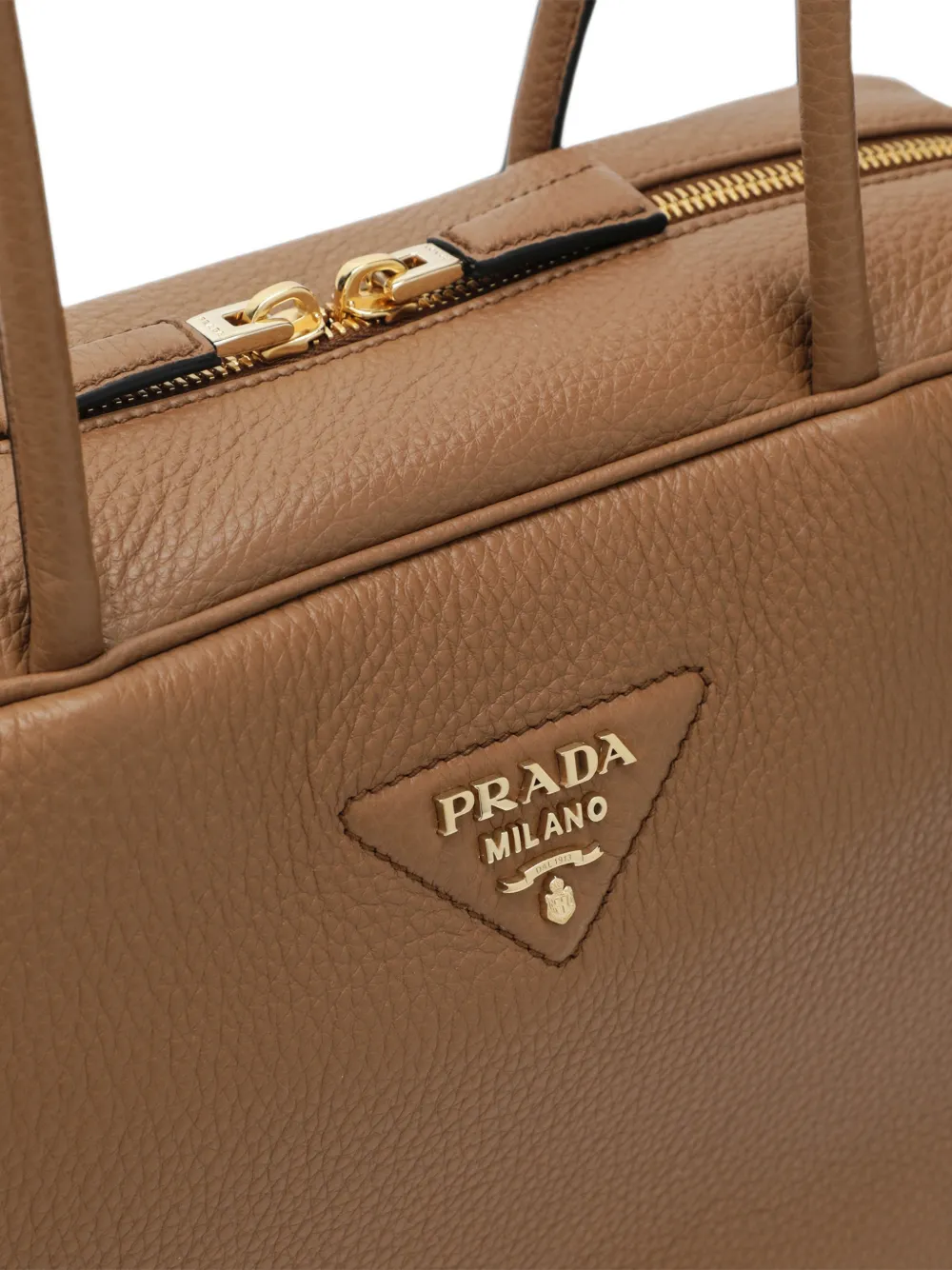 Prada Schoudertas met logoplakkaat Bruin