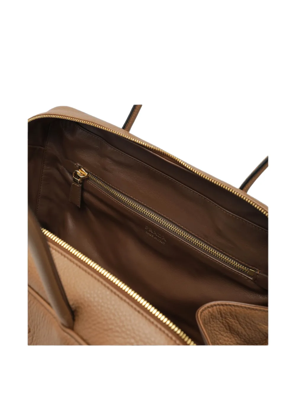 Prada Schoudertas met logoplakkaat Bruin