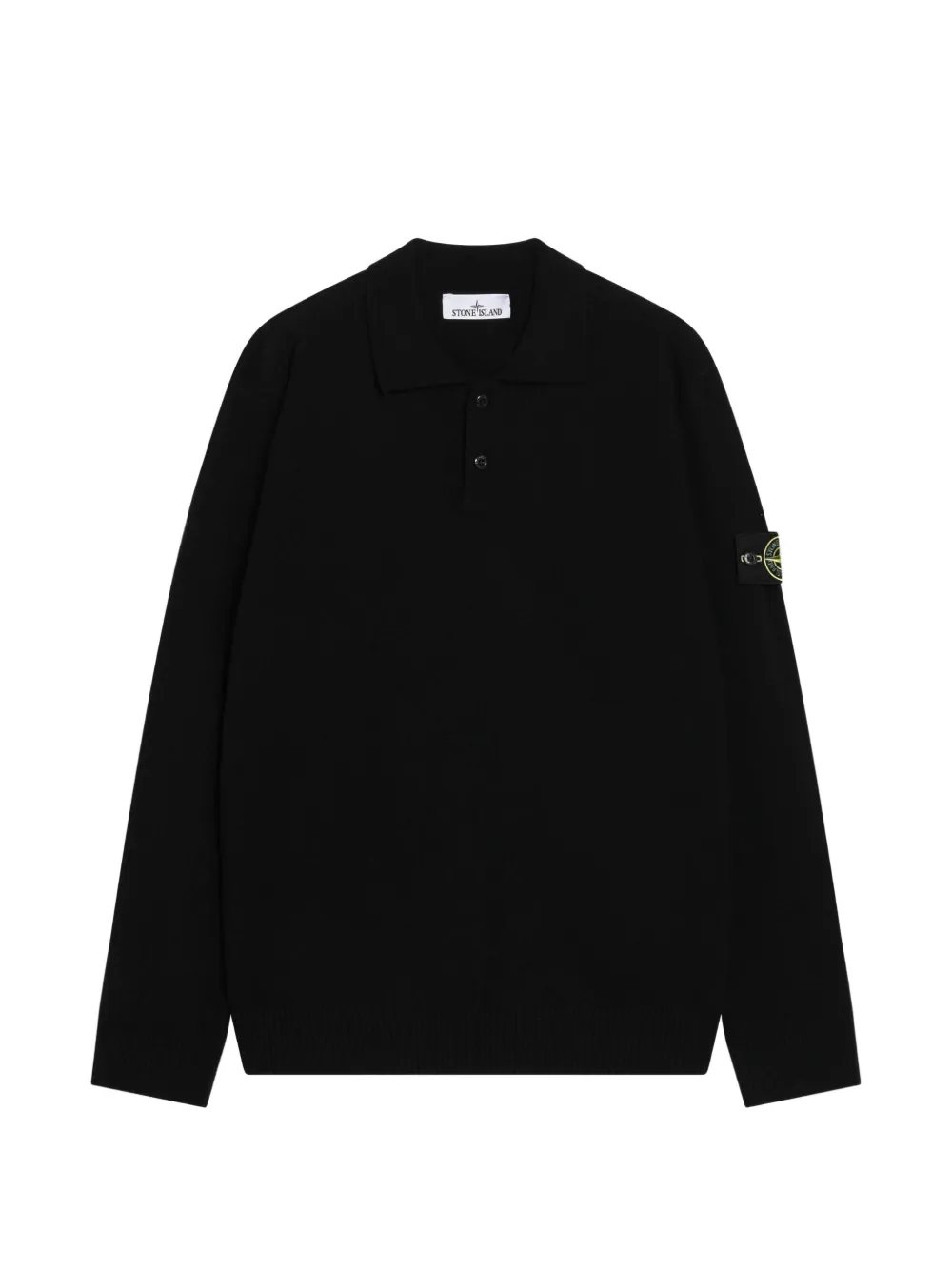 Stone Island logo-patch polo-collar sweater