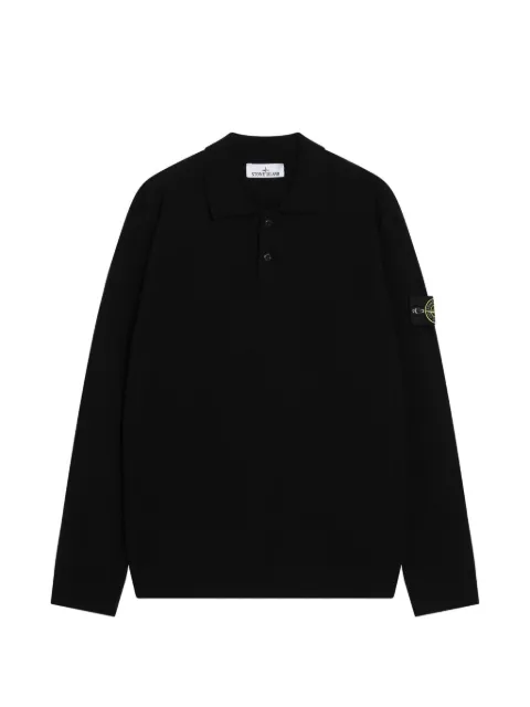 Stone Island logo-patch polo-collar sweater