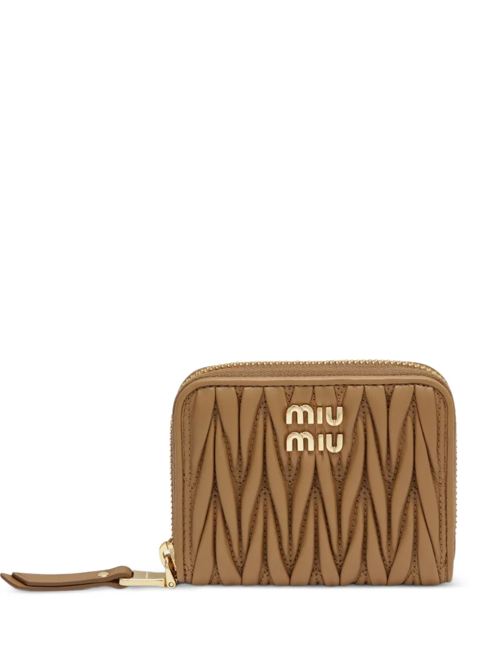 Miu Miu Matelassé leather wallet - Toni neutri