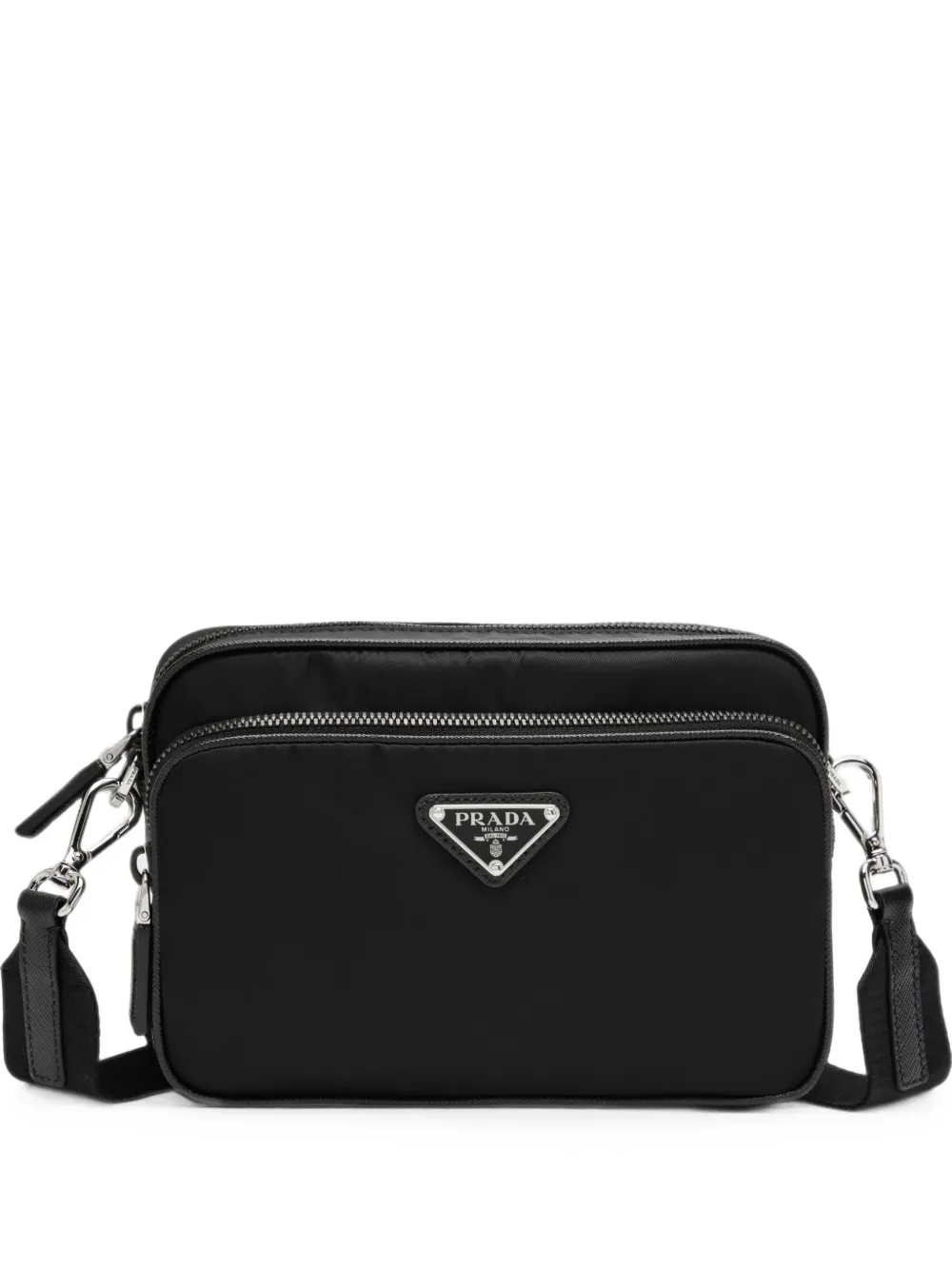 Prada Re-Nylon logo-plaque shoulder bag - Nero