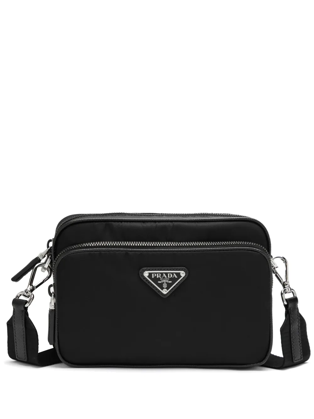 Prada Re-Nylon logo-plaque shoulder bag - Nero