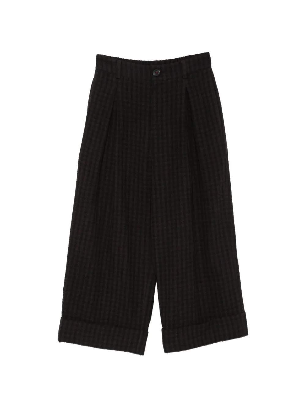 SOH houndstooth-pattern turn-up trousers