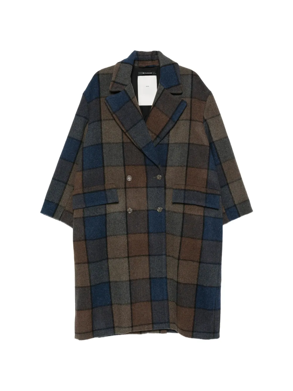 Song For The Mute check double-breasted coat