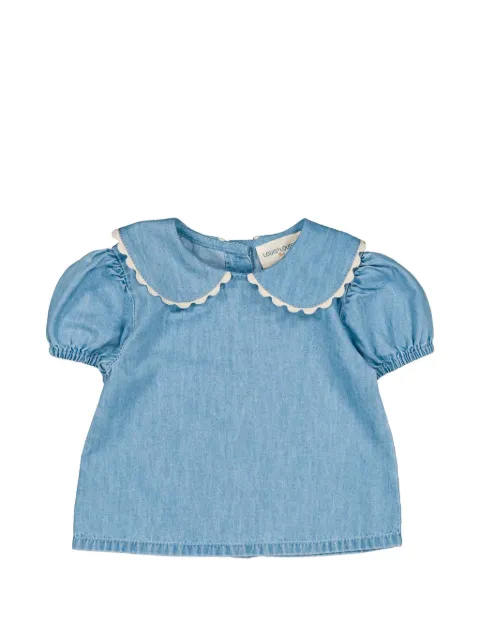 Louis Louise scallop-trim chambray top