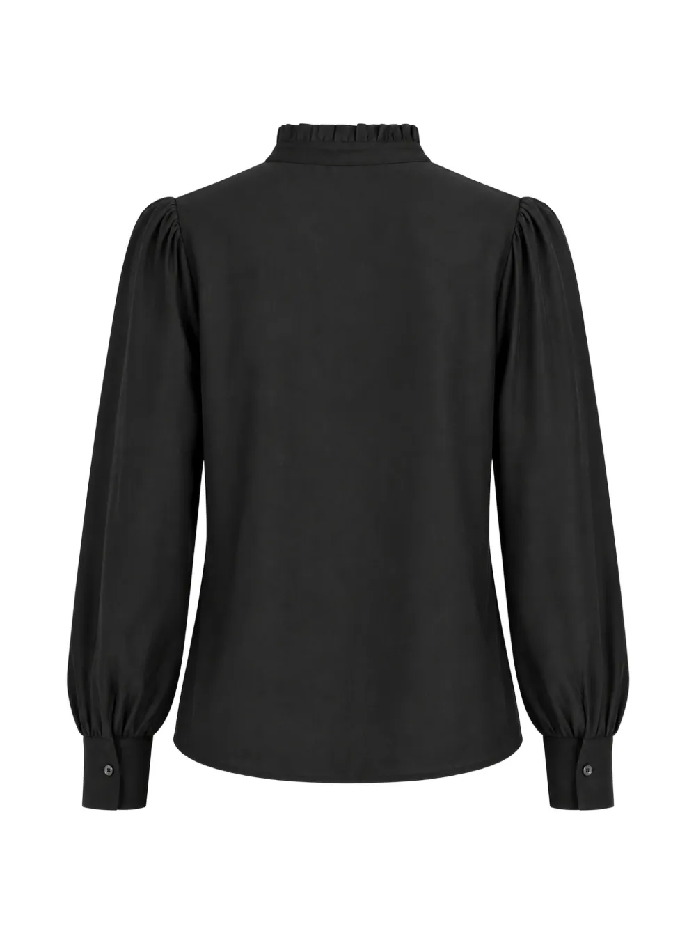 ICHI Blouse met pofmouwen Zwart