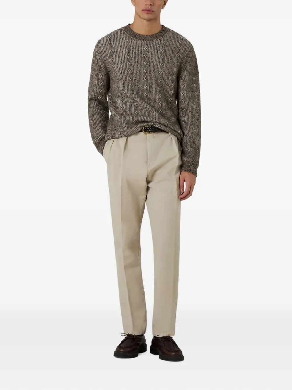 Boglioli cable-knit cashmere sweater Bruin