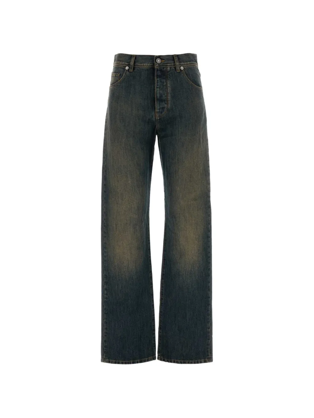 FENDI washed straight-leg jeans