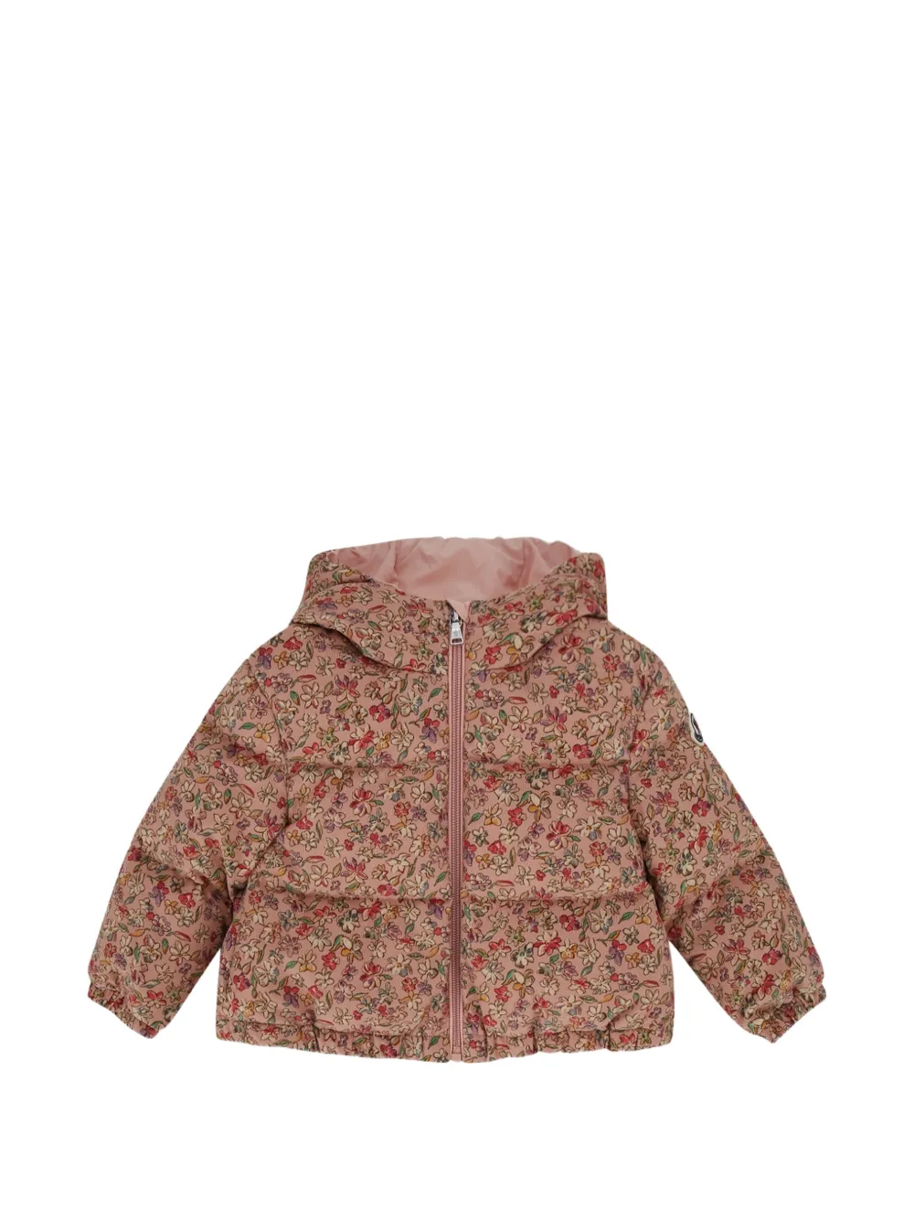 Moncler Enfant Francesca ribfluwelen jack met bloe print Roze