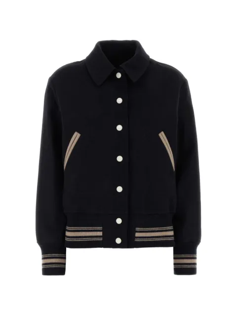 Golden Goose bomber jacket in midnight-blue wool with embroidery