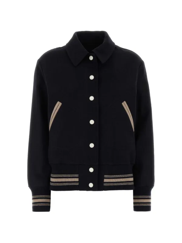 Golden Goose JOURNEY W'S SLIM BOMBER JACKET RIA TEXTURED WV in Black