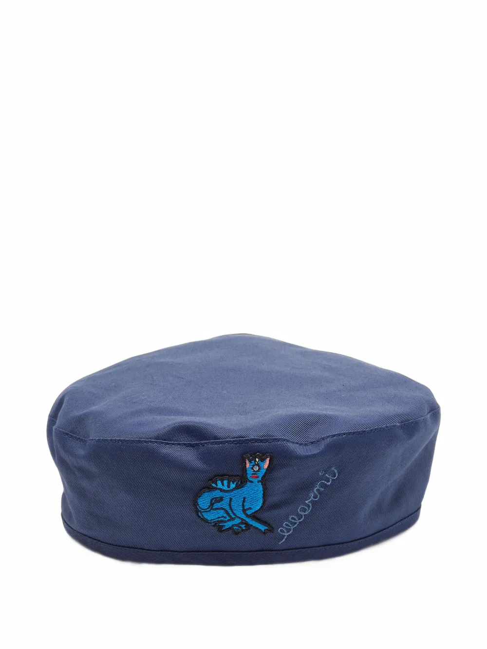 Pre-owned Marni Logo Embroidered Beret In Blue