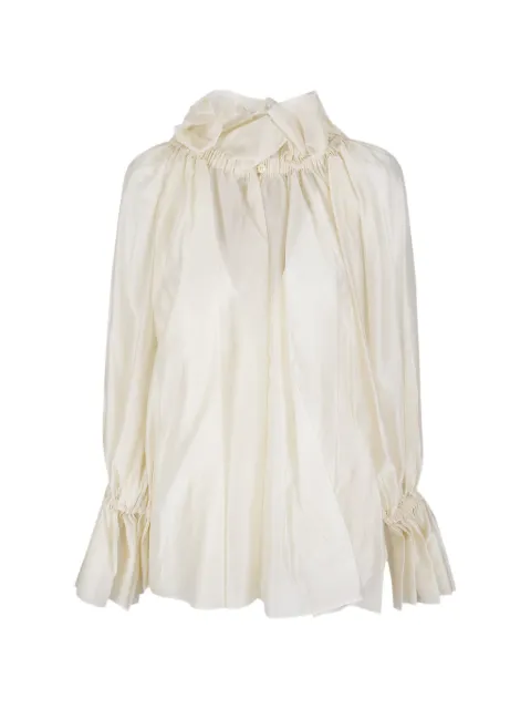 THELATEST Estelle gathered ruffle-neck blouse