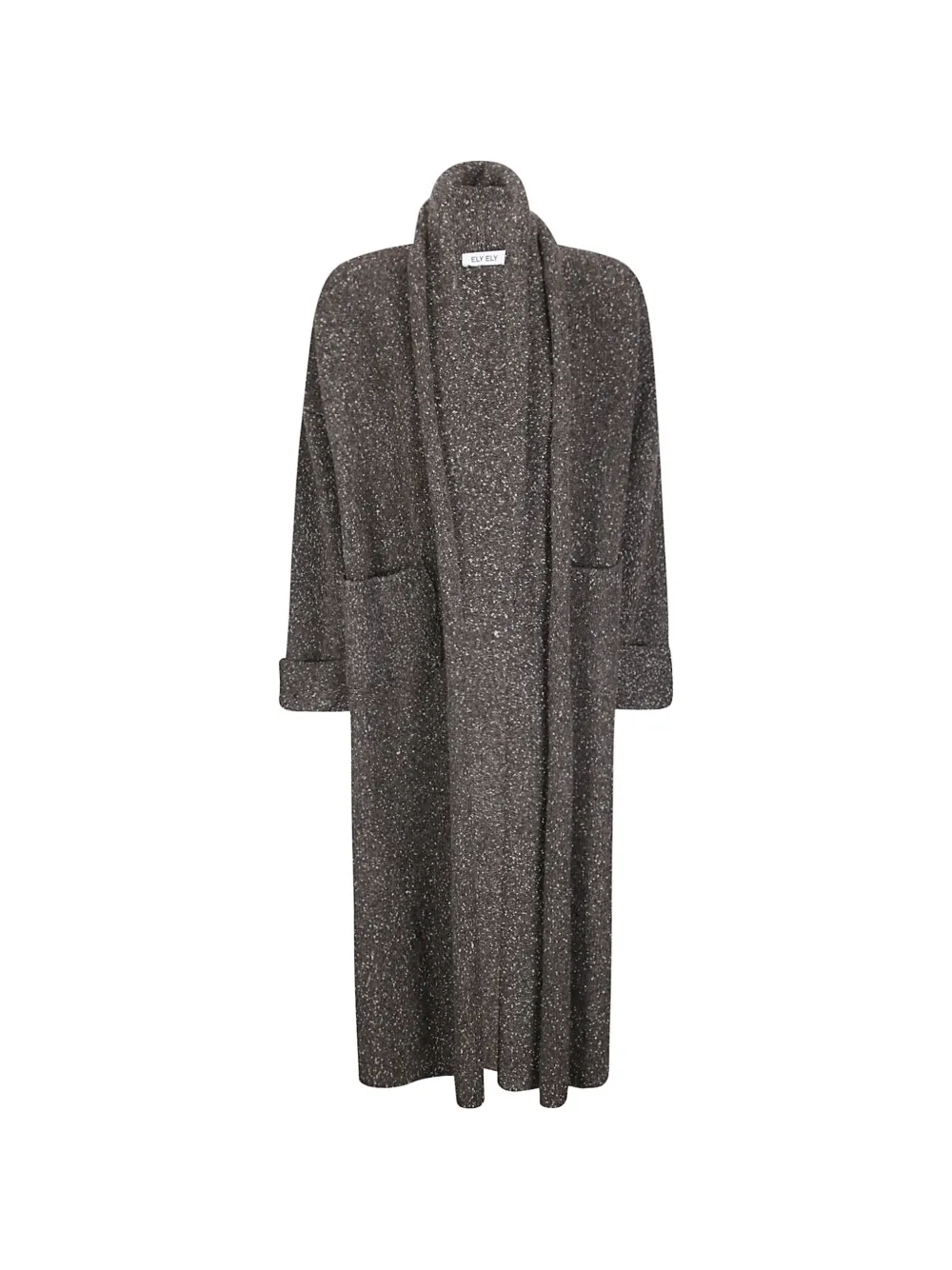 Ely Ely Camilla Flecked Knit Cardigan In Gray
