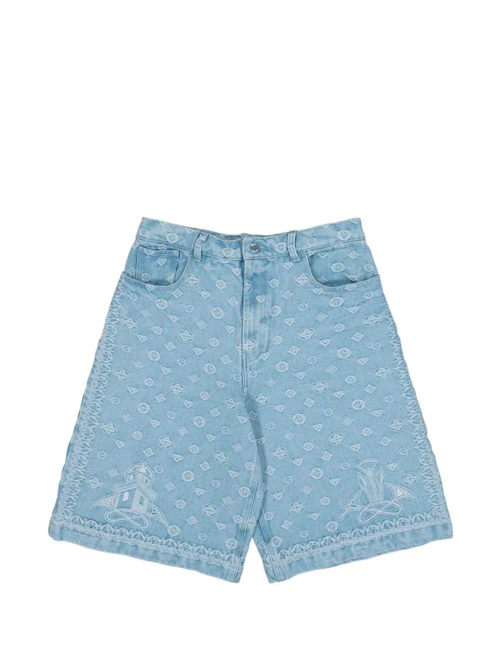 Casablanca carpet jacquard baggy shorts Blauw