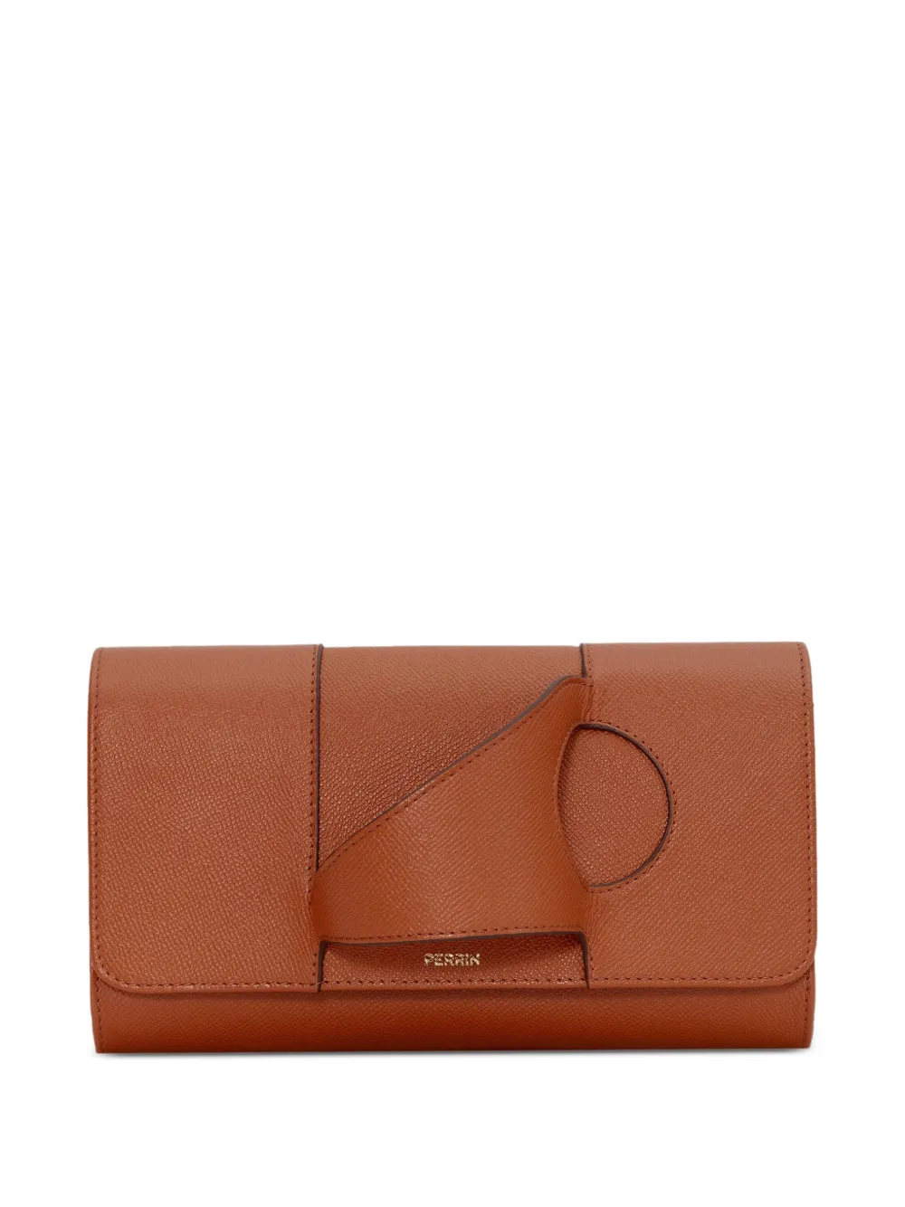 Perrin Paris L'Asymetrique grained leather clutch bag