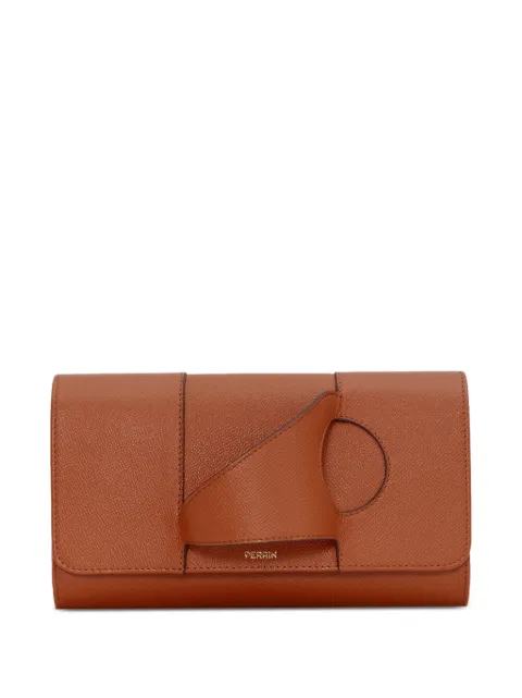 Perrin Paris L'Asymetrique grained leather clutch bag