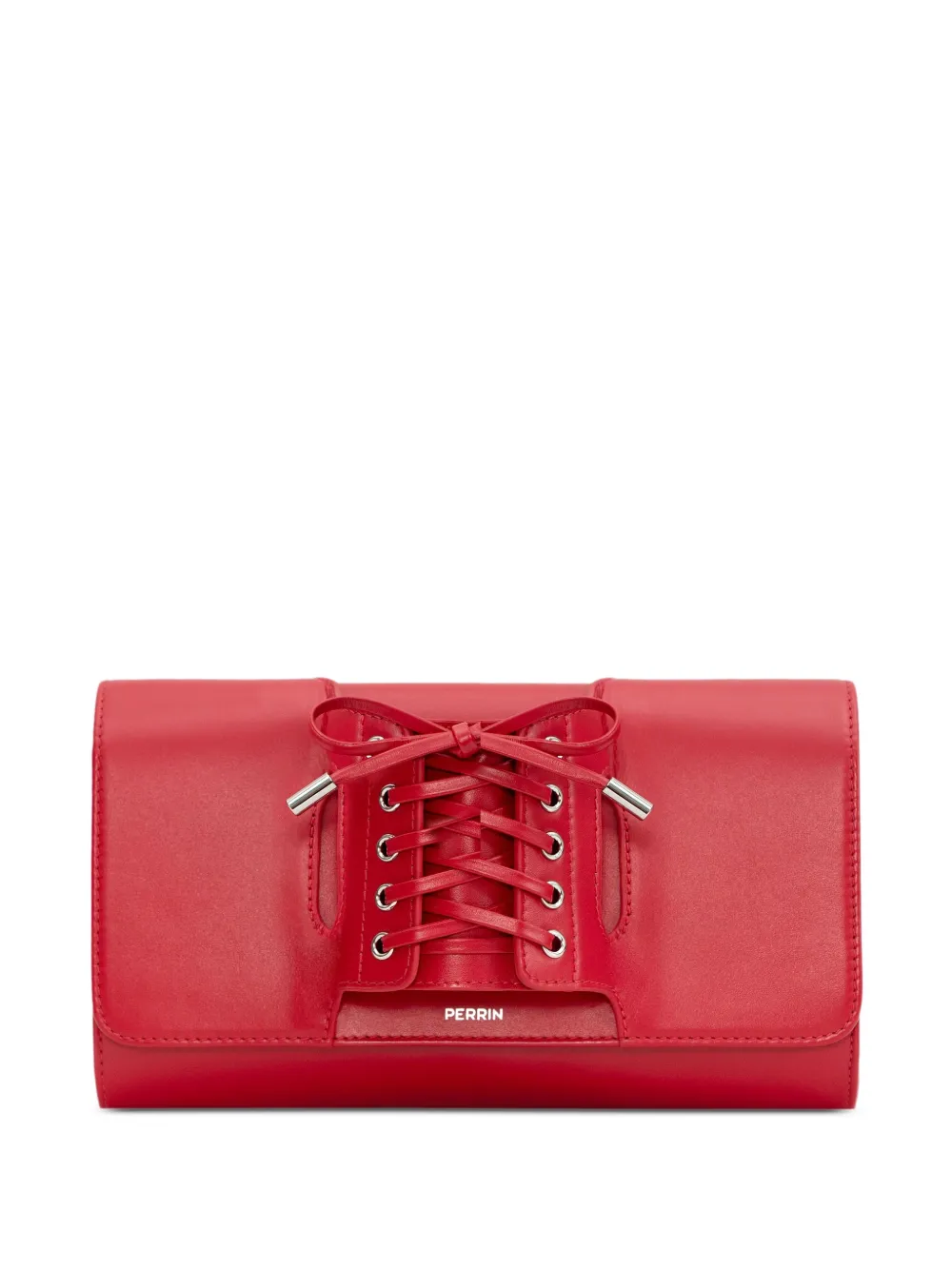 Perrin Paris pochette La Corsette en cuir à lacets - Rouge Perrin Paris pochette La Corsette en cuir à lacets - Rouge