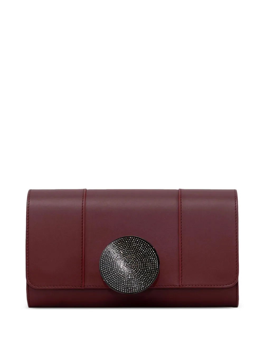 Perrin Paris Le Disque Strass leather clutch bag
