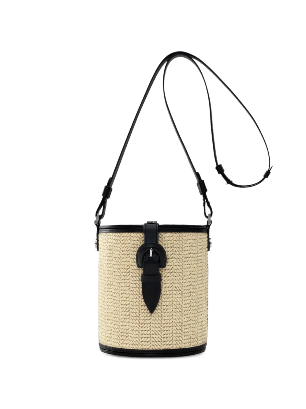 Perrin Paris sac seau La Parisienne en raphia - Tons neutres Perrin Paris sac seau La Parisienne en raphia - Tons neutres