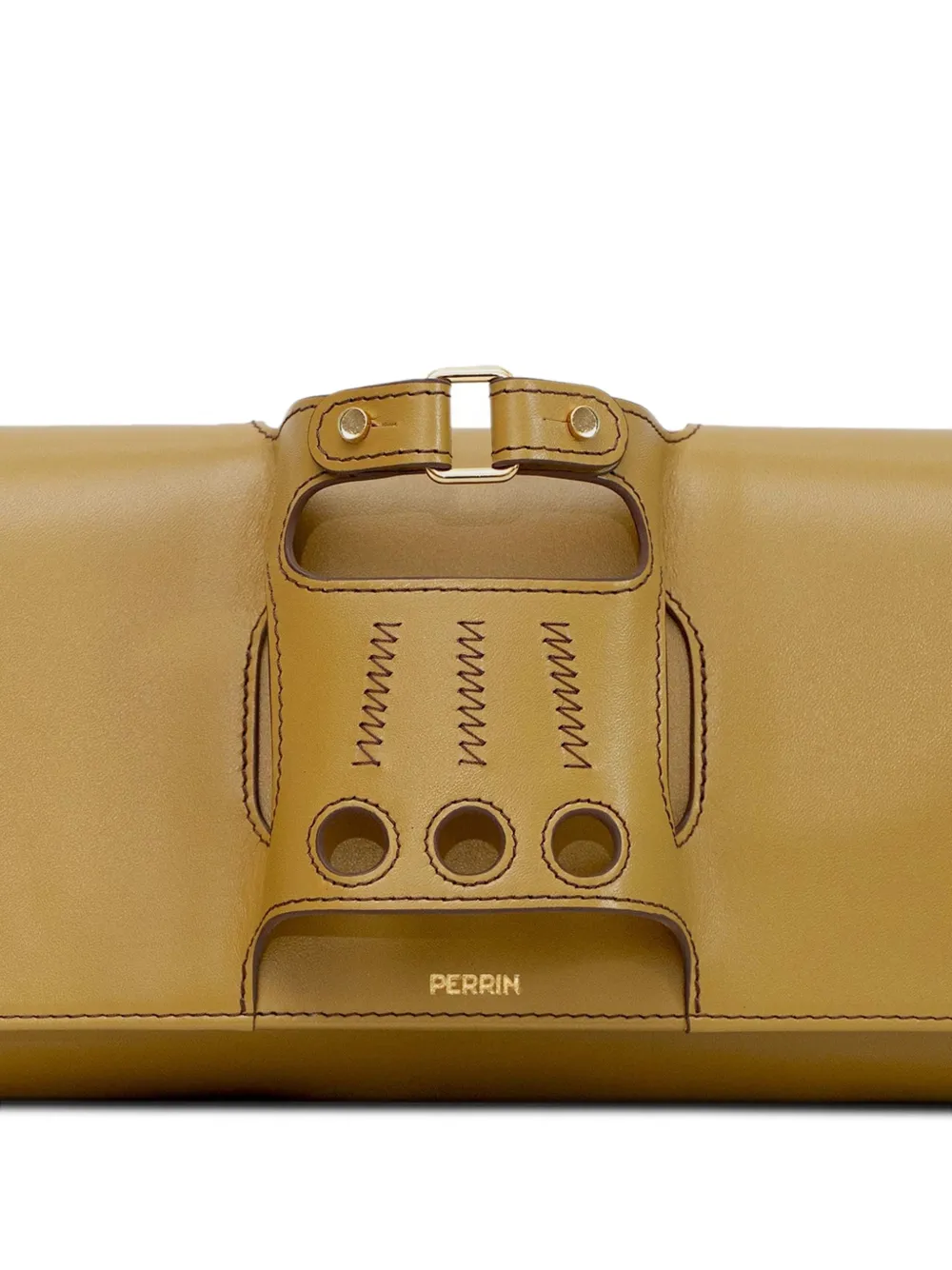 Perrin Paris Le Cabriolet Glove leather clutch bag Geel